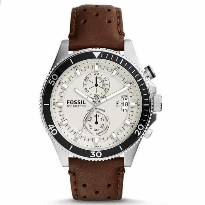 Jam Tangan Pria Fos sil Original Ch2943 Wakefield Chronograph Leather