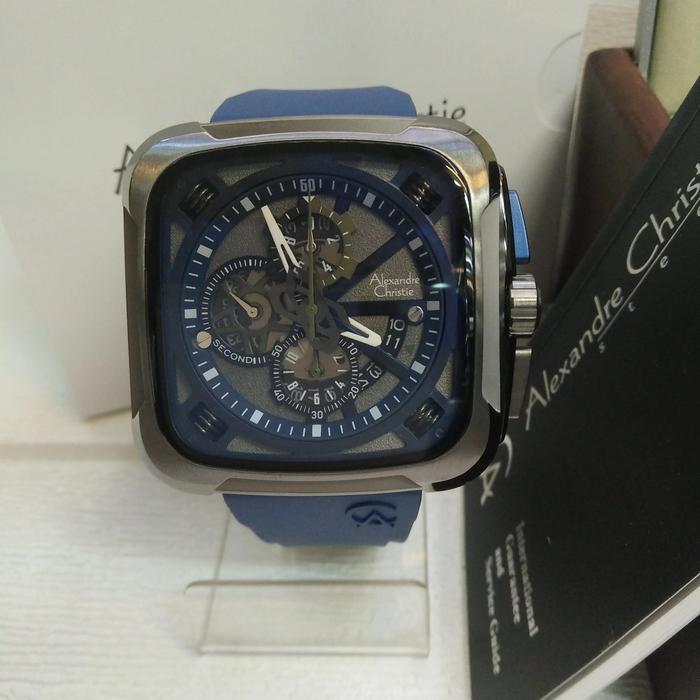 Jam Tangan Analog Pria Alexandre Christie Ac 6577 MC Rubber Steel