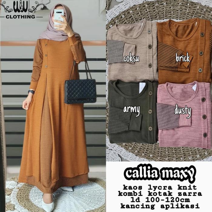 gamis dres maxi terbaru callia maxi mat kaos licra knit mix kotak zara