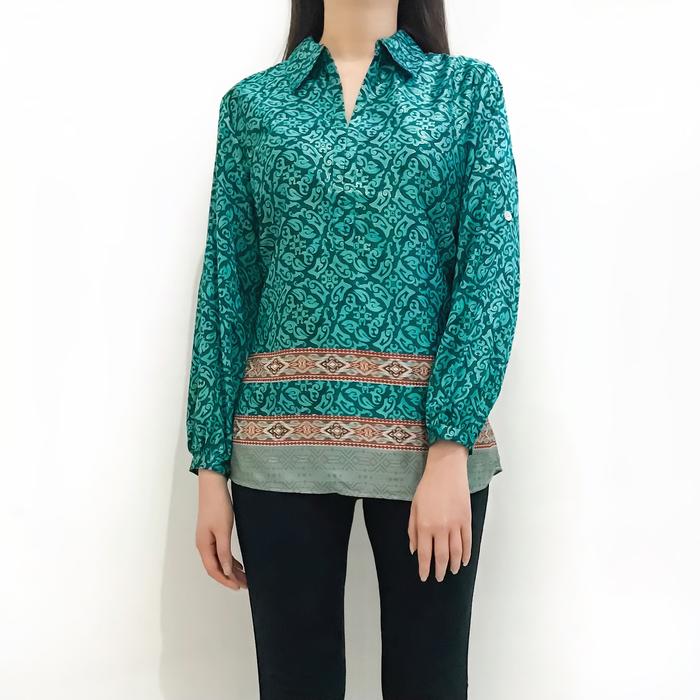 Baju Batik Blouse Atasan Wanita Hijau Mint Tosca Ijo (B6)
