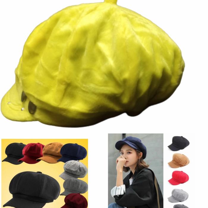 Topi Apolo Wanita Dewasa / Topi Pet Wanita Pria / Topi Flat Cap Dewasa