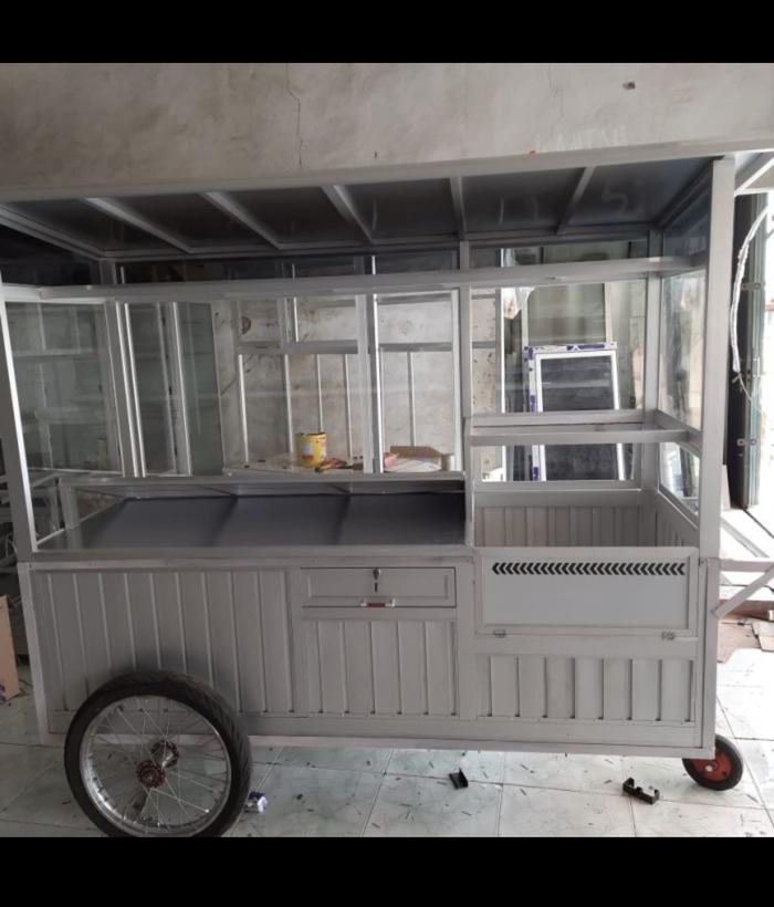 gerobak gorengan, gerobak alumunium, gerobak serbaguna