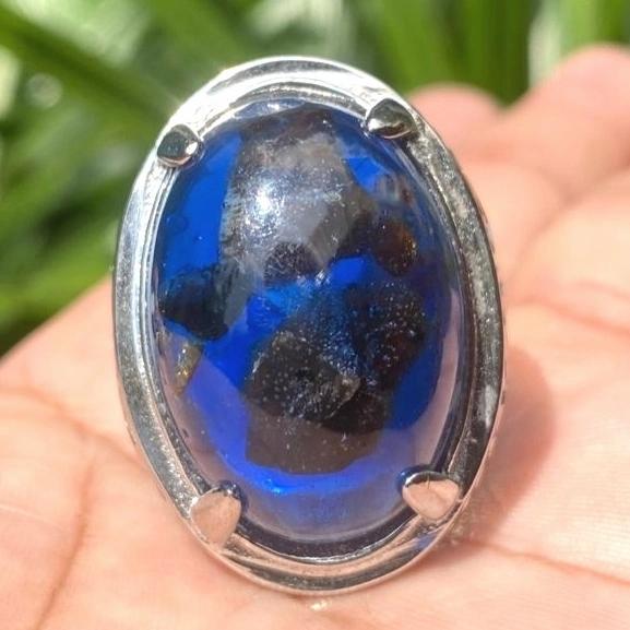 Cincin Batu Akik Getah Katilayu Biru