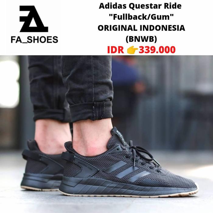 sneakers cowok hitam Adidas Questar Ride "Original Indonesia" (BNWB)