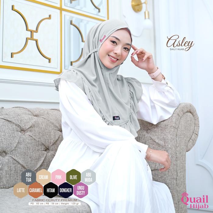 ASLEY Daily rempel tali belakang non ped Quail Hijab ceruty Ori Murah