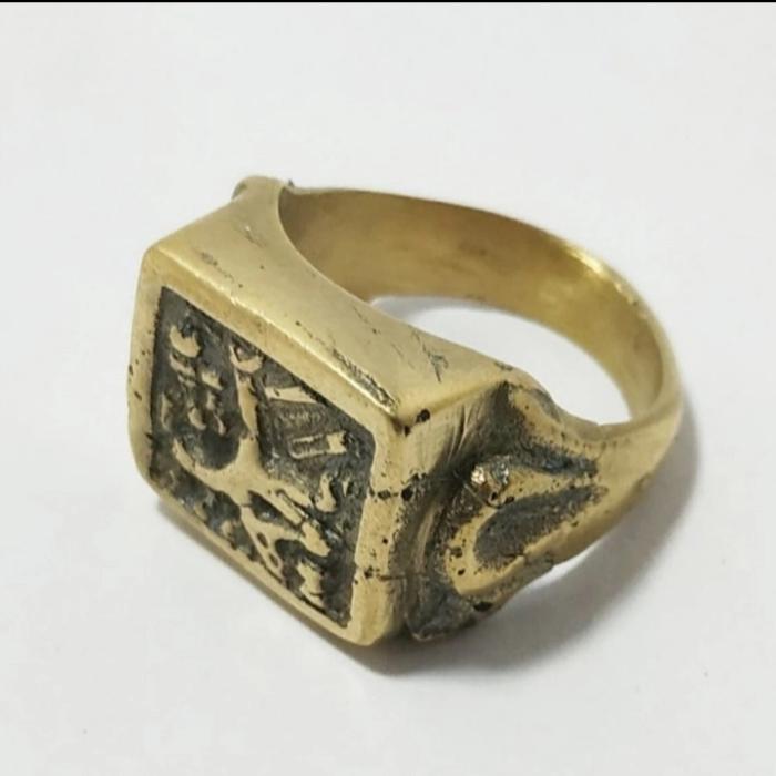 Cincin kuningan tulisan arab lafadz Muhammad model kuno