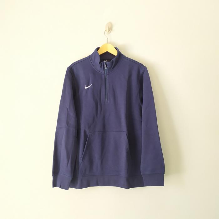 Sweater/ jaket nike team club fleece 1/2 zip-navy original