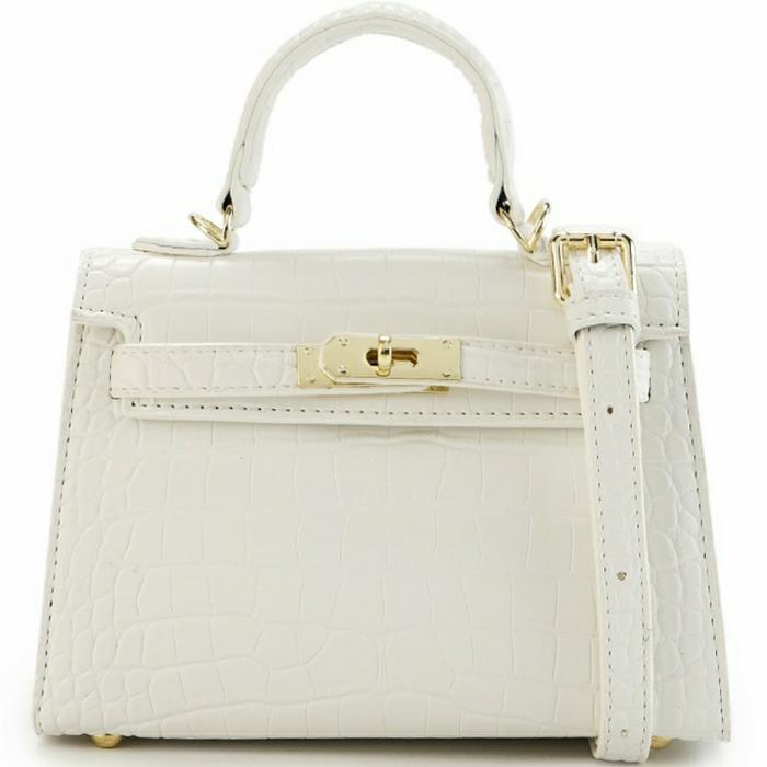 HUER - HAND BAG WANITA ORIGINAL- Endre Croc Embossed Satchel Bag