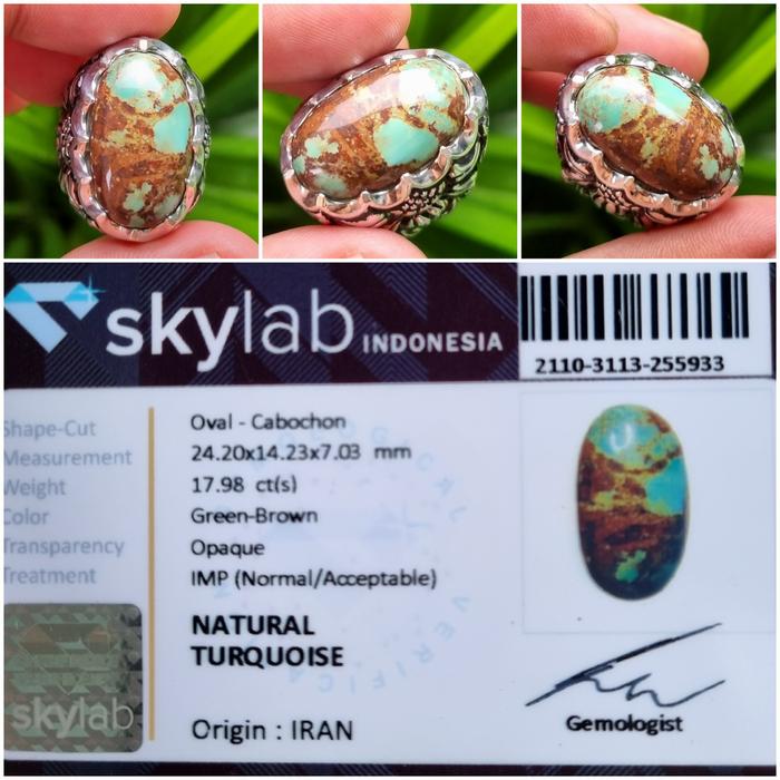 Batu Pirus Persia Turquoise Iran Memo 17.98 crt