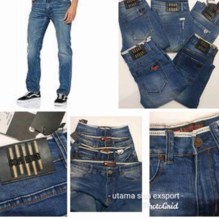 Celana panjang pria Goviboss denim original brand