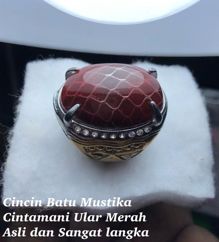 Cincin Batu Cintamani Sisik Ular Merah langka
