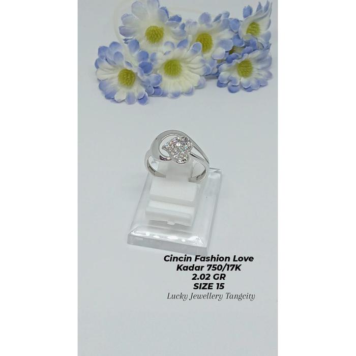 CINCIN LOVE EMAS PUTIH KADAR 750/17K 2.02 GR