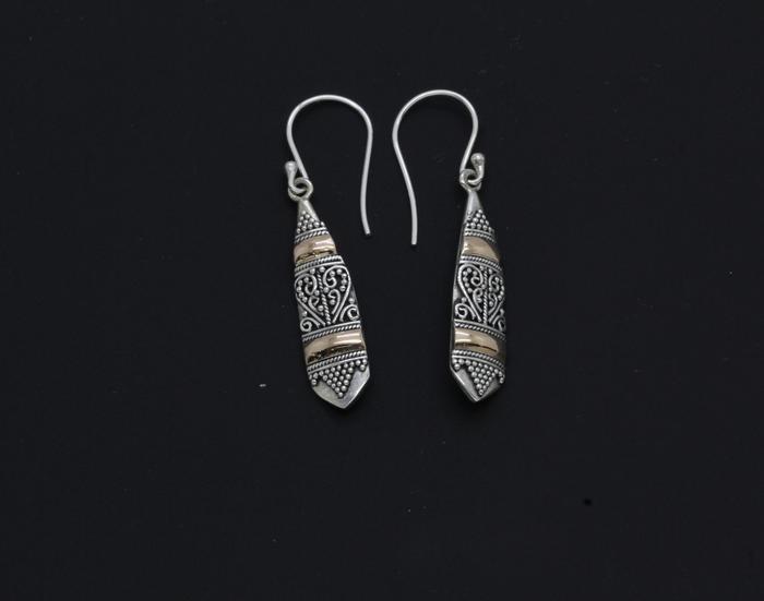 ANTING PERAK KOMBINASI EMAS ANTING PERAK BAKAR BALI ANTING UKIRAN BALI