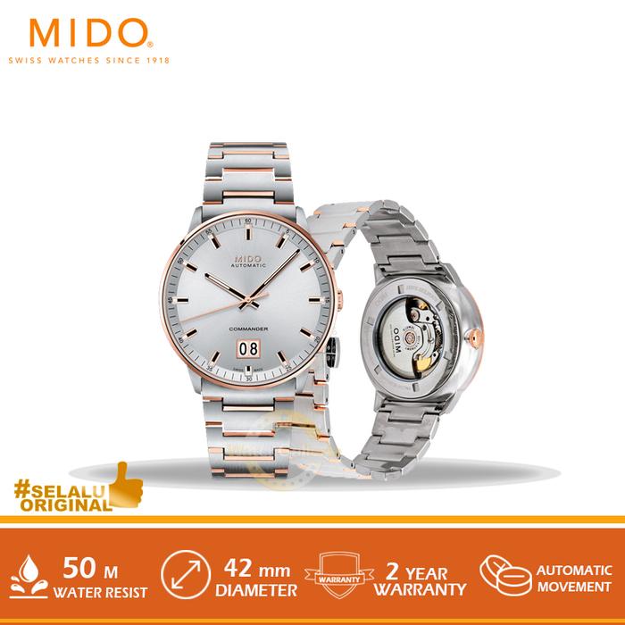 Jam Tangan Mido M021.626.22.031.00 Automatic Silver Dial Dual Tone