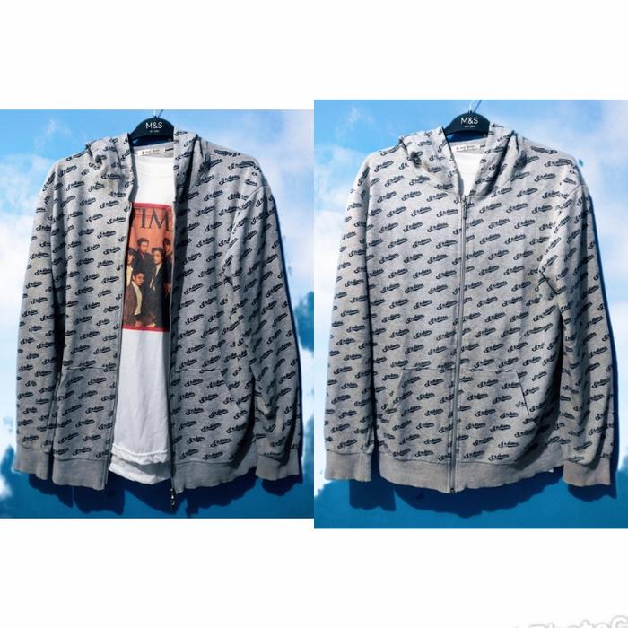 z0 Jacket Zip Hoddie Second Branded Indians Gray Korea L - XL