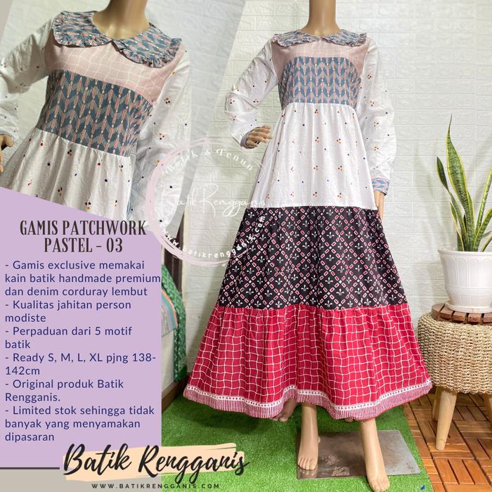Gamis Casual Batik Handmade Model Patchwork Susun Batik Terbaru