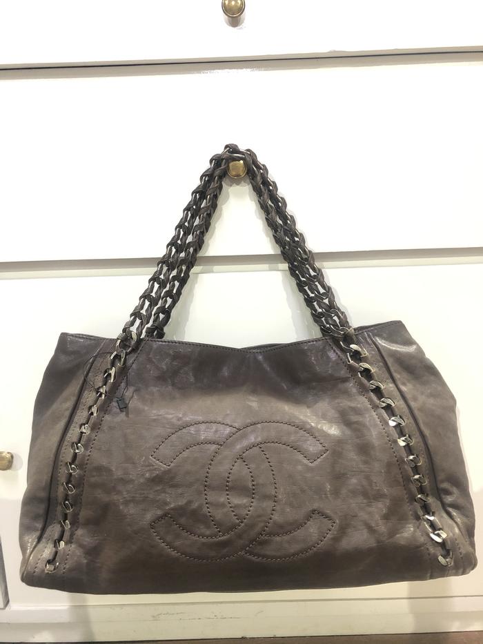 Chanel tote bag drak Brown caviar Rhw #12