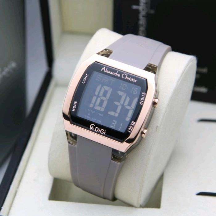 Jam Tangan Digital Wanita Alexandre Christie Ac 9348 MH Rubber Stain