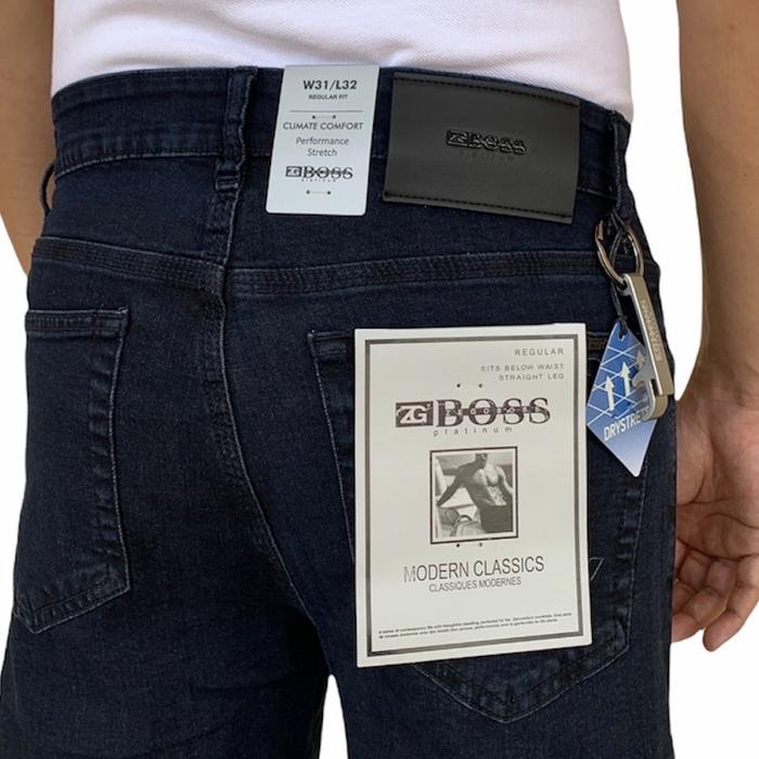 GROSIR Jeans Pria Panjang BOSS Biru Navy (Soft Stretch Jeans)