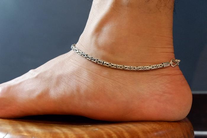 GELANG KAKI ANKLET GELANG KAKI PERAK ASLI GELANG PERAK BAKAR
