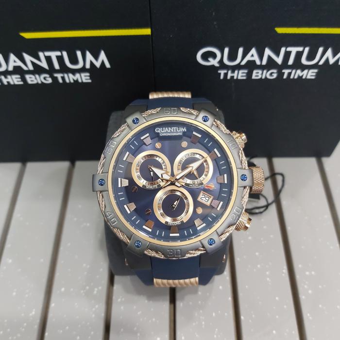 jam tangan pria laki quantum hunter original hng688.090 hoiam rosegol