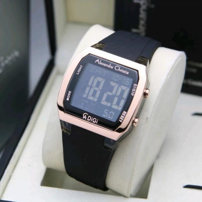 Jam Tangan Digital Wanita Alexandre Christie Ac 9348 MH Rubber Steel