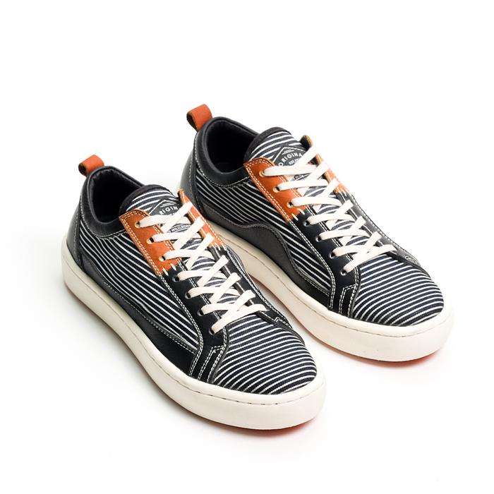 Sepatu Sneakers Kulit Pria Exodos57 Lampero Low Hickory Stripe