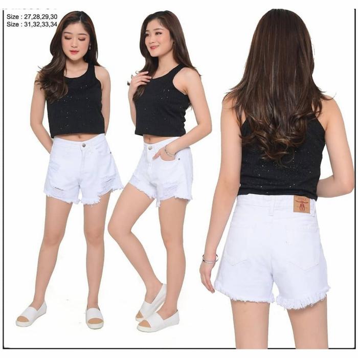 Hotpants highwaist jeans wanita / Jeans Hotpants Wanita