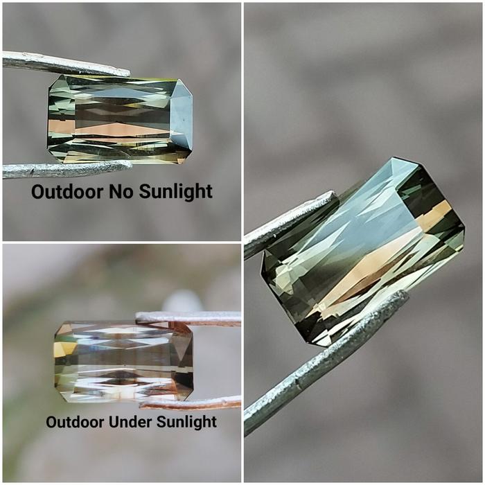 Natural Tourmaline Bicolor 3.28Ct Notreated Certified Rare Gemstone