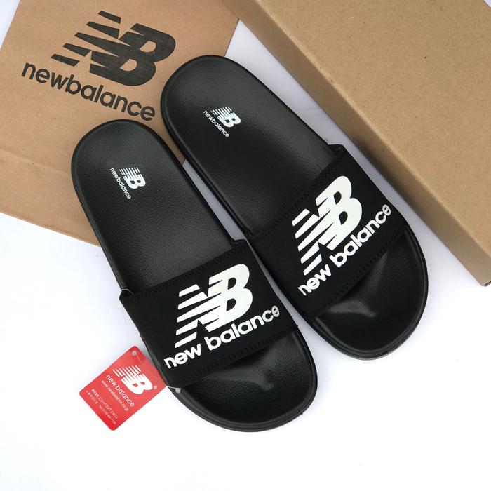 Sandal Selop Pria NB Hitam Putih Like Original Sandal Selop Branded