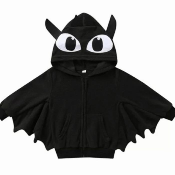 jaket halloween anak toothless bat trqin your dragon ,jaket kelelawar
