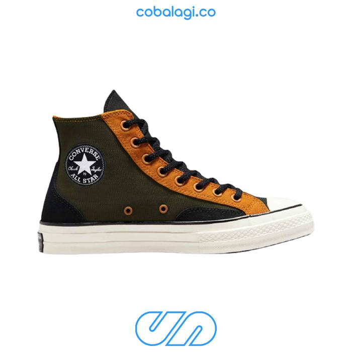 CONVERSE CT 70s Hi High Court Fusion Cargo Khaki Fire Pit Egret