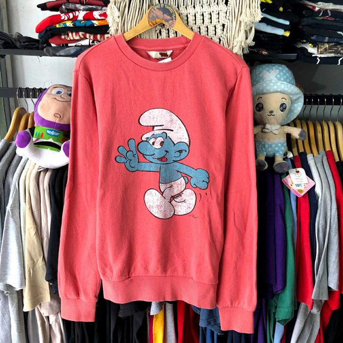 SMURF CREWNECK SWEATER SECOND THRIFTTING COWOK CEWEK MURAH