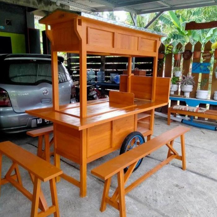 Gerobak angkringan roda bangku