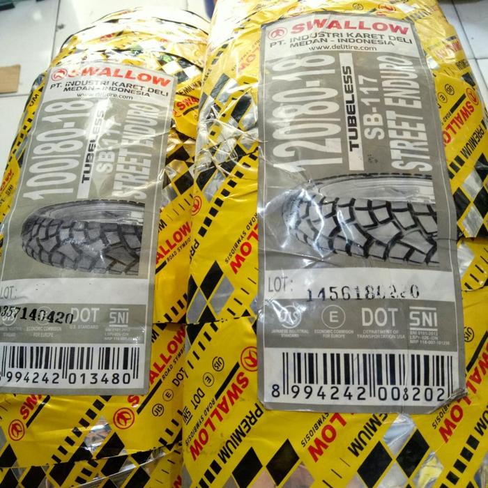 Paketan Ban SWALLOW 100/80-18 SB-117 & 120/80-18 SB-117 TUBELESS