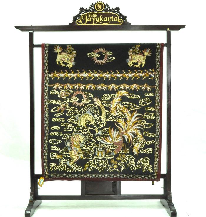BATIK TULIS HIASAN DINDING TOKWI KATUN HALUS MOTIF MERAK 105 X 125
