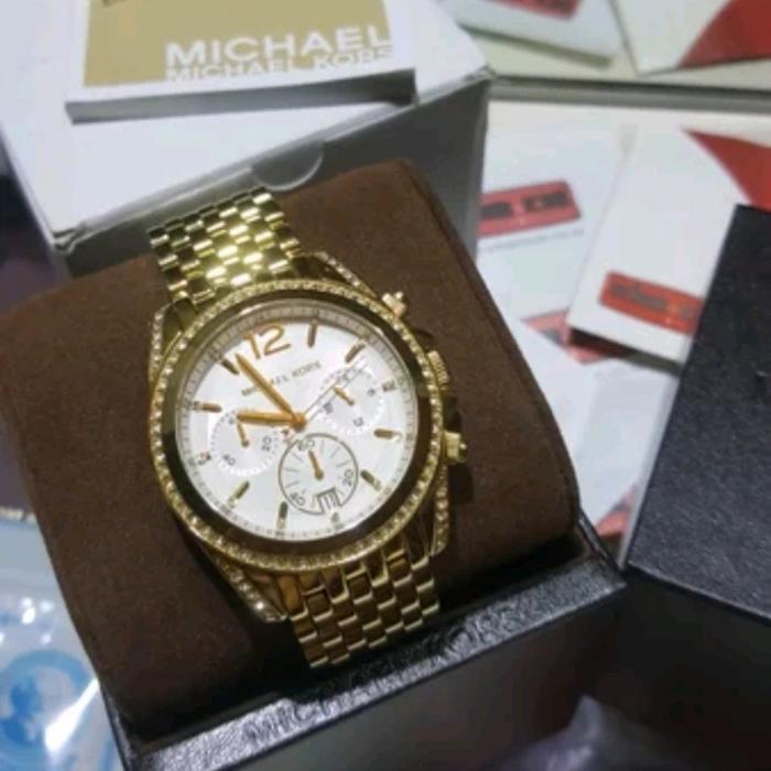 Preloved Original Michael Kors MK5835 Gold Pressley Jam Wanita cewe