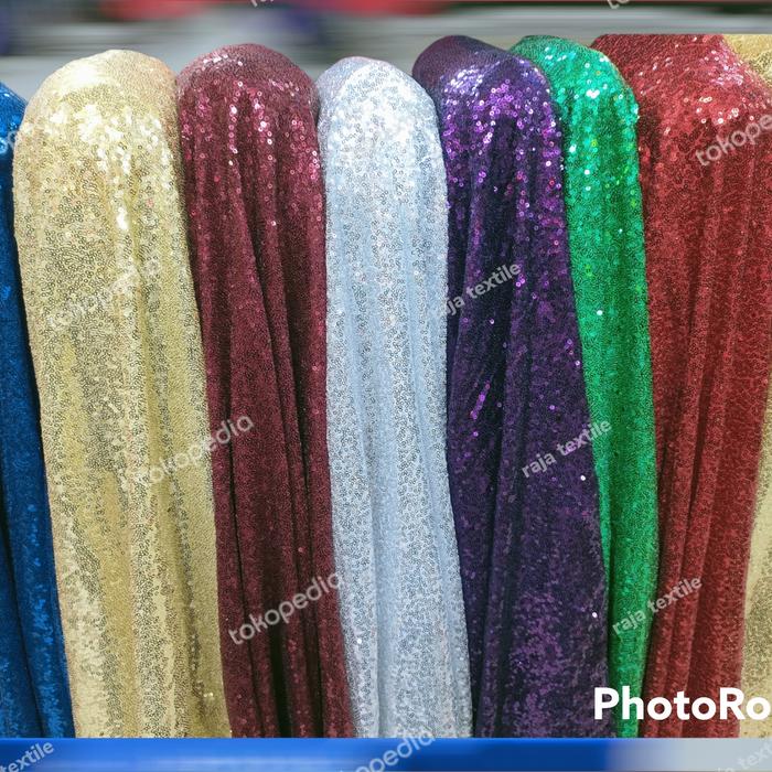 kain seribu Payet sequin - bahan gaun manik ful Payet - sequeen
