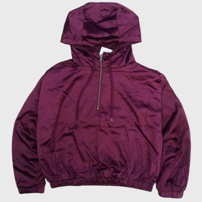 hoodie zipper forever21 casual jacket maroon no hnm zara