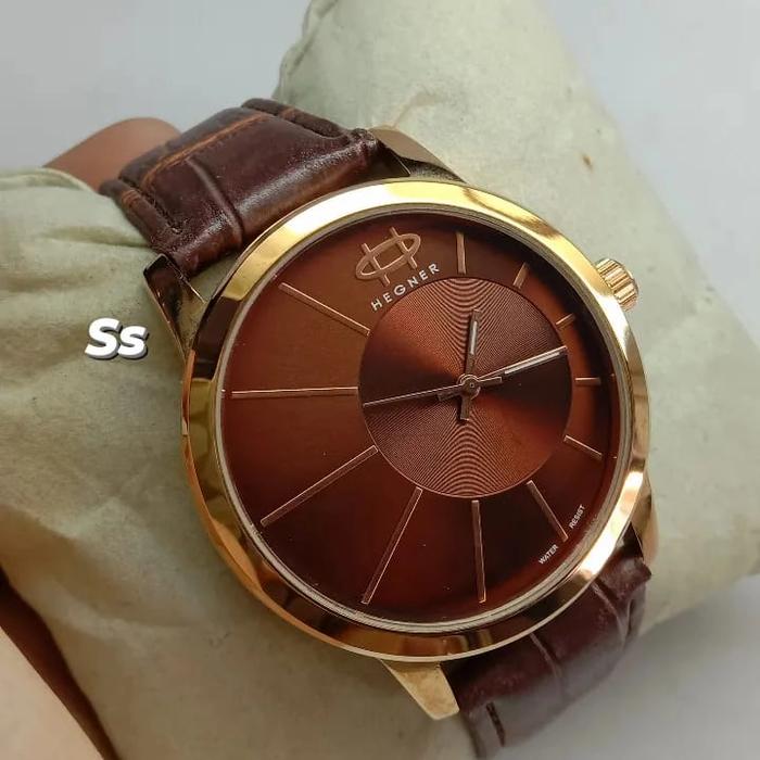 HEGNER hw 1044mb gold kulit/jam tangan hegner promo pria/wanita