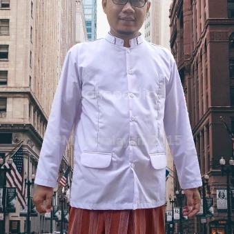 Jas Koko jasko Putih polos Jaz ko baju koko pria warnaputih
