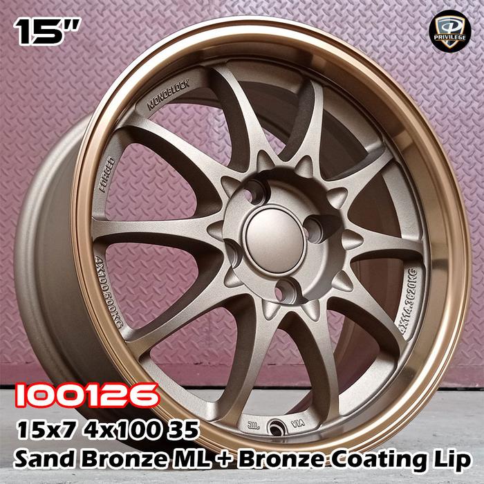 VELG R15 15X7 4X100 SAND BRONZE ML + BRONZE COATING LIP SJ
