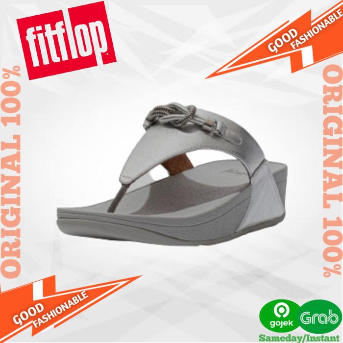 Sepatu Wanita Fitflop Lulu Knot Sepatu Wanita Original Warna Silver