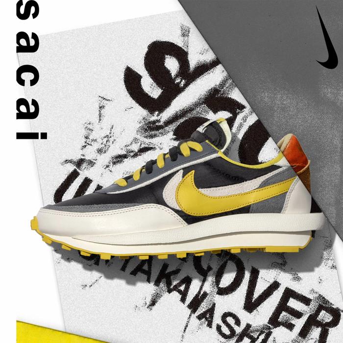Original Nike LD Waffle x Sacai x UNDERCOVER Bright Citron