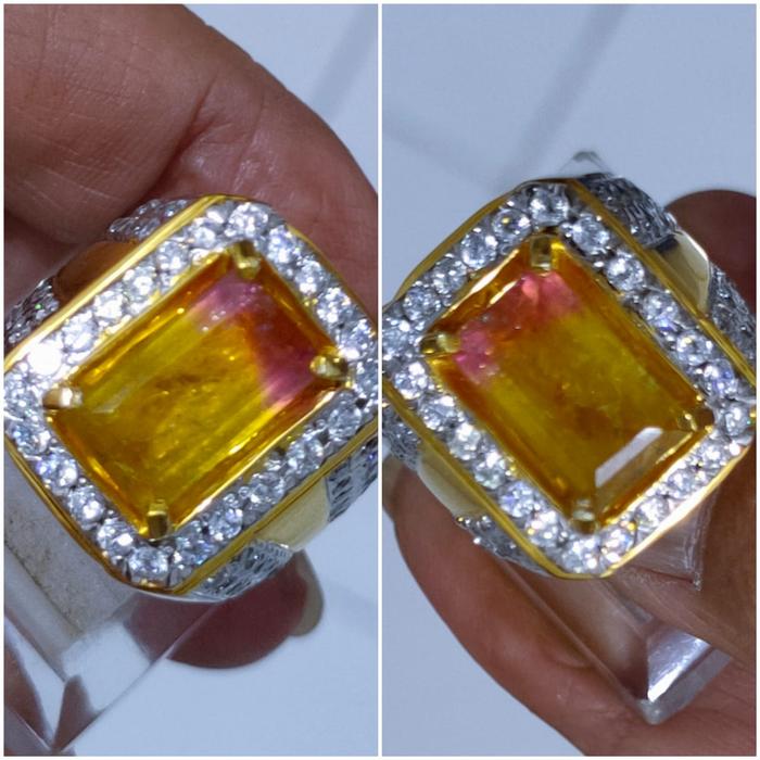 Natural 4.51Ct Bicolor Tourmaline Pink And Yellow Memo Notreated.