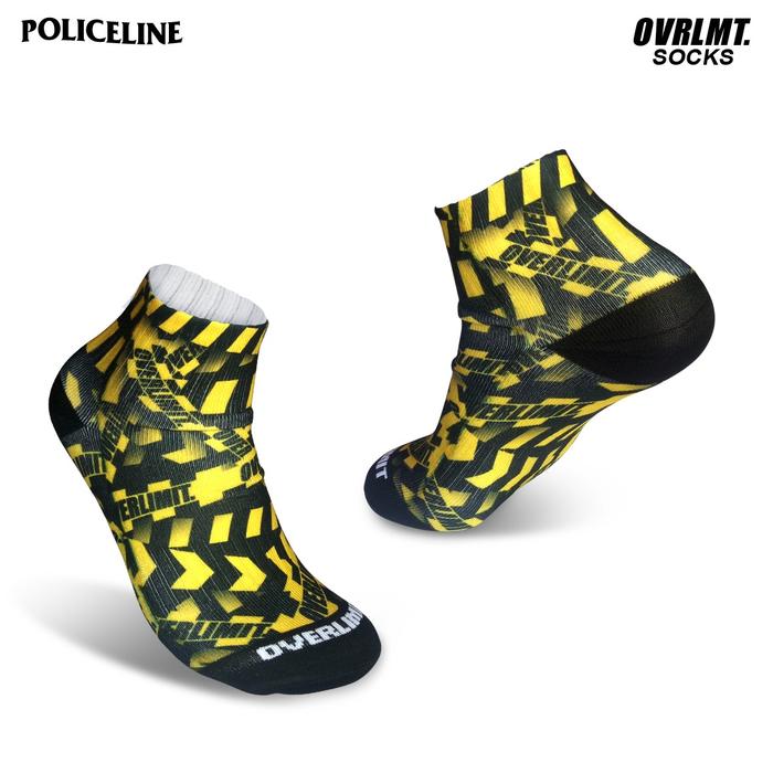Kaos Kaki Pendek POLICE LINE Pria Wanita Motif Kauskaki Distro Cowok