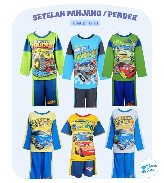 Stelan Piyama Anak Hot Wheels Hotrod