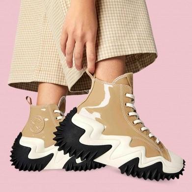 Converse Run Star Motion High Patent Leather Nomad Khaki Original