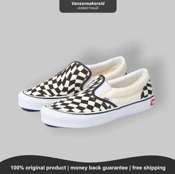 VANS SLIP-ON TWIST CHECKERBOARD BLACK WHITE ORIGINAL