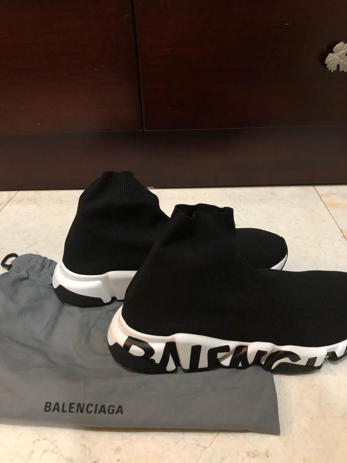 SEPATU PRIA BALENCIAGA MEN BLACK HIGH TOP SNEAKERS AUTHENTIC MURAH